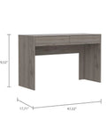 Game Changer Computer Desk With Drawers And Storage Organizer For Home Office Writing Gaming Setup, 47.32 inch gray desk.