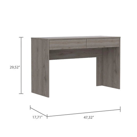 Game Changer Computer Desk With Drawers And Storage Organizer For Home Office Writing Gaming Setup, 47.32 inch gray desk.