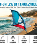 Beast All In One Inflatable Wing Surf Gear Set With PVC Wing Board 3.2 Square Meters on beach with ocean view