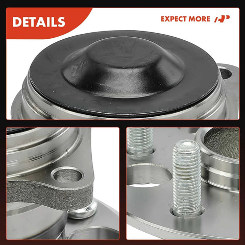 Close-up of Beefed-Up Rear Wheel Bearing And Hub Assembly Pair For Toyota RAV4 1996 2003 5-Lug Non ABS FWD Only Direct Fit