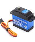 Heavy Duty 35Kg Digital Metal Gear Servo For Rc Cars Aluminum Build with servo horn and wire connections visible.