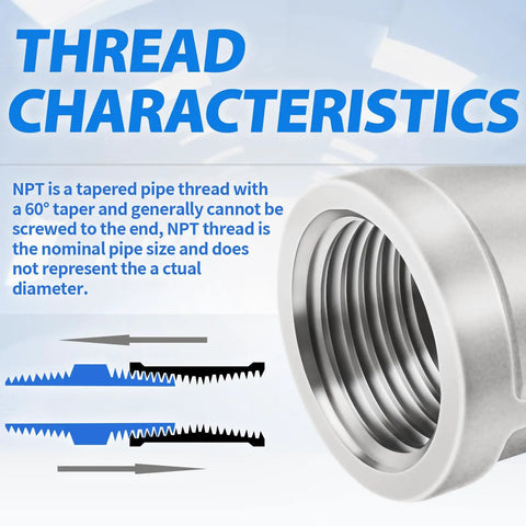 Close-up of 304 Stainless Steel Pipe Fitting 45 Degree Elbow 1 Inch NPT Female Thread, highlighting thread characteristics.
