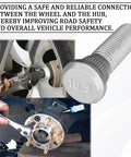 Five Piece Steel Wheel Studs Kit Featuring M12x1.5 Threads And 49mm Length For No Sweat Swap On Your Chevy Toyota Or Lexus, showing installation.