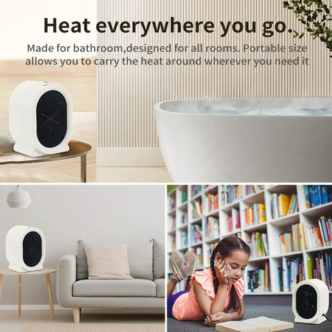 Cozy Yet Powerful 400W Space Heater For Desk And Office Use With Fast Two Second Heat in various home settings