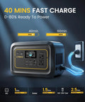 On The Go Portable Power Station 296Wh Backup Battery With 20ms UPS 300W Pure Sine Wave AC Outlet in use, charging quickly