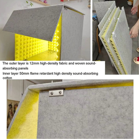 Lock Down The Daily Ruckus With These Premium Soundproof Foam Panels And Acoustic Insulation Boards To Build A Chill Podcast Booth Setup For Telecommuting And Studio Recording Grab And Go Ease Anywhere. Close up of soundproof mic isolation panels with textured outer layer.