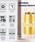 Half Inch NPT Brass Pipe Fitting Kit 12 Pack With Six Male Hex Nipples And Six Female Hex Couplings Thread Adapters for plumbing