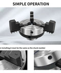 Three Inch Wood Lathe Chuck Set With Self Centering Three Jaws For Precise Turning Pro Grade Grip 1 By 8 TPI Thread installation guide