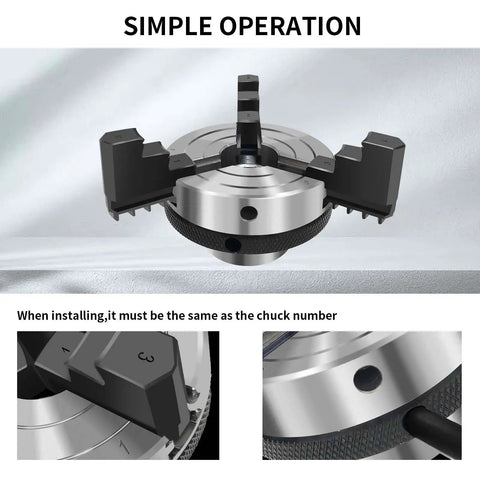 Three Inch Wood Lathe Chuck Set With Self Centering Three Jaws For Precise Turning Pro Grade Grip 1 By 8 TPI Thread installation guide