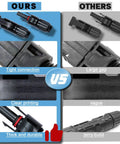 Comparison of 24 Pack Solar Panel Cable Connectors, Male And Female IP67 Waterproof, showing tight connection vs large gap.