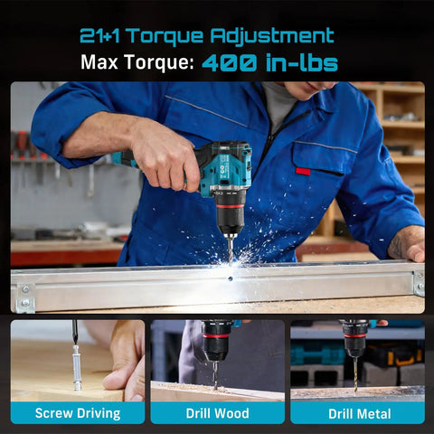 Kick Ass Cordless Drill And Brushless Impact Driver Power Tool Combo Kit For Home Diy Tasks Knocks Out Rusty Lug Fasteners With High Torque Punch And Beast Mode Speeds That Handle Heavy Jobs Smoothly in use for drilling metal and wood.