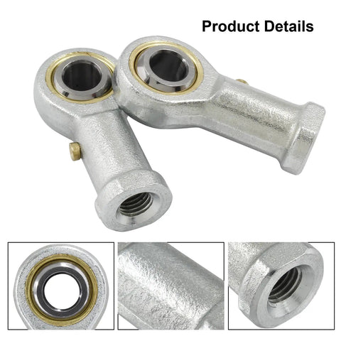 2 Pcs 304 Stainless Steel Rod End Bearing PHSB5 5/16 X 5/16-24 Female Right Threaded High Load Rating Easy Install Low Noise High Speed For Precision Machinery And Industrial Applications, shown close up