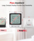 Wireless Indoor Outdoor Thermometer With 500 Ft Range, Cold-Resistant Sensor, Waterproof Outdoor Monitor For Patio Or Garage, 3.3 Inch LCD Backlit Display, Tracks Temperature And Humidity