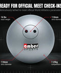 Stainless Steel Shot Put For Competition Grade Training, 16lb Precision Balanced Ball with 110mm core, Amber Sports logo visible