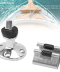 Heavy Duty 316 Stainless Steel Marine Door Stopper With Spring Roller Latch For Boat Yacht RV And Motorhome Keeps Doors Open Securely In Harsh Saltwater Environments, polished finish and rubber cushioning for safety.