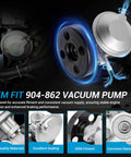 Front view of metallic vacuum pump with pulley for Isuzu NPR engines; OEM replacement 97241035.