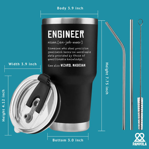 Engineer Definition Gift For Engineers And Engineering Students Cool Nerdy 30 Oz Stainless Steel Vacuum Insulated Tumbler With Straw