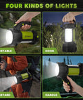 Rechargeable Camping Lantern With 800LM LED Spotlight And Flashlight, 3600mAh Battery, 4 In 1 Emergency Light, Strap Included