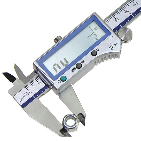 Digital Caliper For Fasteners 0 To 8 Inches 200 mm With Inch Metric And Fraction Readouts IP54 Protection Case Included Battery