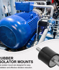 Pro Grade Rubber Vibration Isolation Mounts 4 Pack With M6x18 Galvanized Steel Studs For Fitness Equipment And Air Conditioning, Quieter Operation And Serious Vibration Reduction. Rubber isolator mount for blue industrial motor and air conditioner