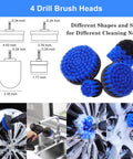 4 drill brush heads from All In One 26 Piece Car Detailing Brush Set With Drill Brushes And Wire Scrubbers Interior Exterior Cleaning Kit