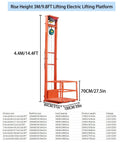 Heavy Duty Electric Freight Workhorse Featuring Quiet Hydraulic Wall Mounted Vertical Hoist, 16 Foot Travel Height, 2200 Lb Capacity lifting platform with 4.4M height.