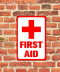 First Aid Sign 8x12 Inch Aluminum Safety Sign Built Tough For Heavy Duty All Weather Use Rugged And Weatherproof Rustproof