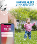 Outdoor Security Camera 1080P HD WiFi With 360 Pan Tilt Night Vision Two Way Audio IP65 monitoring child with motion alert