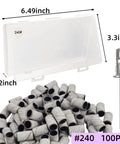 100 Pcs 240 Grit White Sanding Bands For Nail Drill Bit 0.31 In Diameter with case and mandrel included