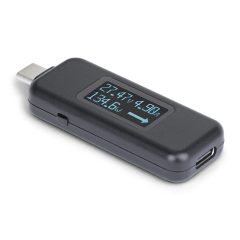 USB C Power Tester And Digital Multimeter Bi Directional Voltage And Current Meter 240W PD EPR Cable Port Tester in black