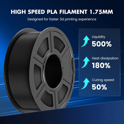 Turbo Charge Your Next Project With Super Fast 3D Printer PLA Filament 175 Mm Black 1Kg Spool Delivering Ultra Smooth Layer Adhesion Zero Clogs And Knockout Finishes That You Gonna Love For Rapid Creative Runs