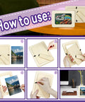 Step-by-step guide on using Twenty Pack Unfinished Wooden Picture Frames for 4X6 photos, showing easy assembly and display.