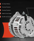 Plug And Play 12V 110A Alternator For Nissan Murano 2003 2007 And Maxima 1995 1997 1998 2000 2002 2003 Plus Infiniti I30 1998 2000 And I35 2002 2004 Replaces LR11107 23100-0L701 231000L701 231005Y700, shown from side view