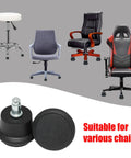 Top Tier Black Bell Glides For Office Chairs Six Pack Swivel Casters With 11mm Stem and Hella Low Friction Roll To Keep Your Rolling Throne Gliding Legit Smooth Daily, set with various office chairs.
