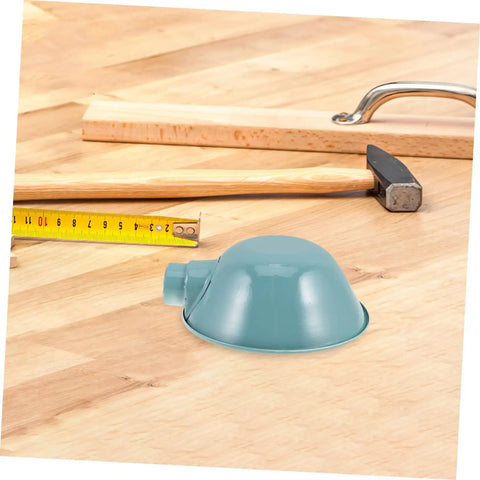 Heavy-Duty Round Machine Tool Lampshade With Protective Cover For Industrial Workbench Lighting sitting on a wooden work surface.