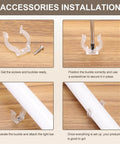 Clear T6 U Clip Light Holder Bracket for LED Tube Fixtures installation guide.