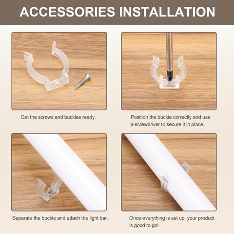 Clear T6 U Clip Light Holder Bracket for LED Tube Fixtures installation guide.