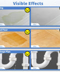 Before and after effects of Invisible Waterproof Sealant Adhesive for roofs and walls on ceilings, wood floors, and pipes