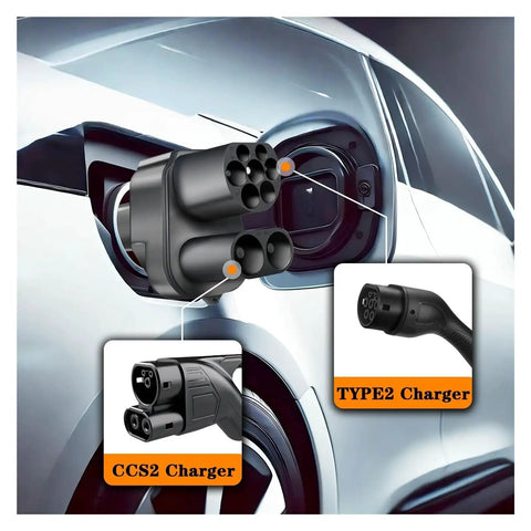 Dope CCS2 To Tesla EV Charging Adapter Rated 300 Amps For Rapid Electric Vehicle Juice Solid Abs Construction with connectors