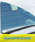 Straight Up Premium Silicone Wiper Blades For Jeep Wrangler JK 2007 To 2018 on rear window, showing clean view and easy installation.