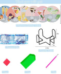 Dope 6 Piece Diamond Painting Coaster Set With Holder For Drinks And Coffee Tables Includes DIY Tools For Trays Glue Pens