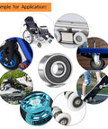10-pack 608RS ball bearings, double rubber-sealed shields, 8x22x7 mm, for skateboards/inline skates