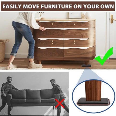 8 Pack Furniture Sliders For Carpeted Floors Deliver Effortless Moves Of Heavy Furniture On Carpet, Protects Carpets And Baseboards