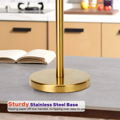 Freestanding Toilet Paper Holder Stand With Reserve For Four Spare Rolls, Sturdy Base, Stainless Steel Construction