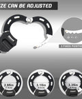 Heavy Duty Handcuff Chain Lock With Key For Electric Scooters And Bikes showing adjustable size and lock positions