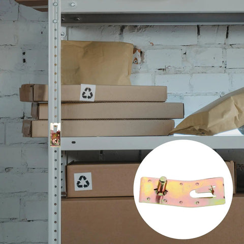 Teardrop Pallet Rack Safety Clips Set, Heavy Duty Carbon Steel Galvanized Beam Locks For Pallet Racking on shelving with boxes
