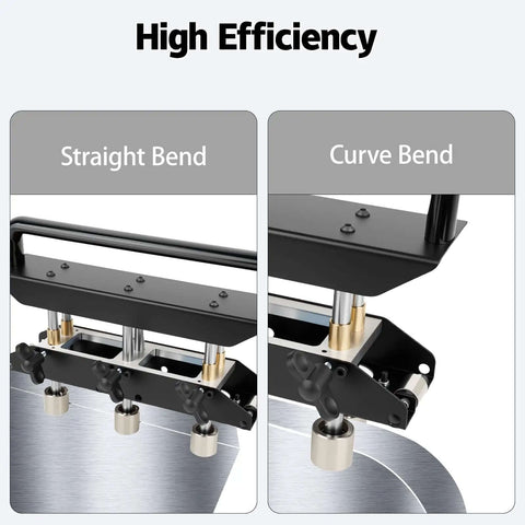 Three Station Edge Roller Bender for Sheet Metal showing straight and curve bend capabilities
