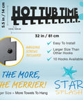 Rugged Outdoor Towel Rack For Hot Tub And Mudroom, Rustproof Aluminum Towel Hooks With Hardware Included, 32 inches.