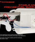 Heavy Duty High Flow Electric Fuel Pump Module Assembly With Pressure Sensor For Saturn L100 L200 L300 LW200 showing connectors and fuel hoses.