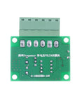 Top view of a plug-and-play frequency to voltage converter module 0 to 3 kHz to 0-5 V analog output for PLC inverter interface.